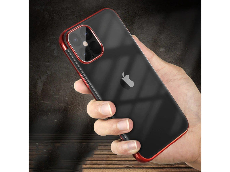 Hurtel Clear Color Case Gel TPU Electroplating Frame Cover for Samsung Galaxy A22 4G Black