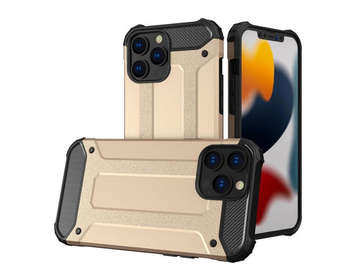 Hurtel Hybrid Armor Case Tough Rugged Cover for iPhone 13 Pro Golden