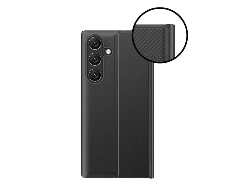 Hurtel New Sleep View Case with Flap and Stand for Samsung Galaxy A35 - Black