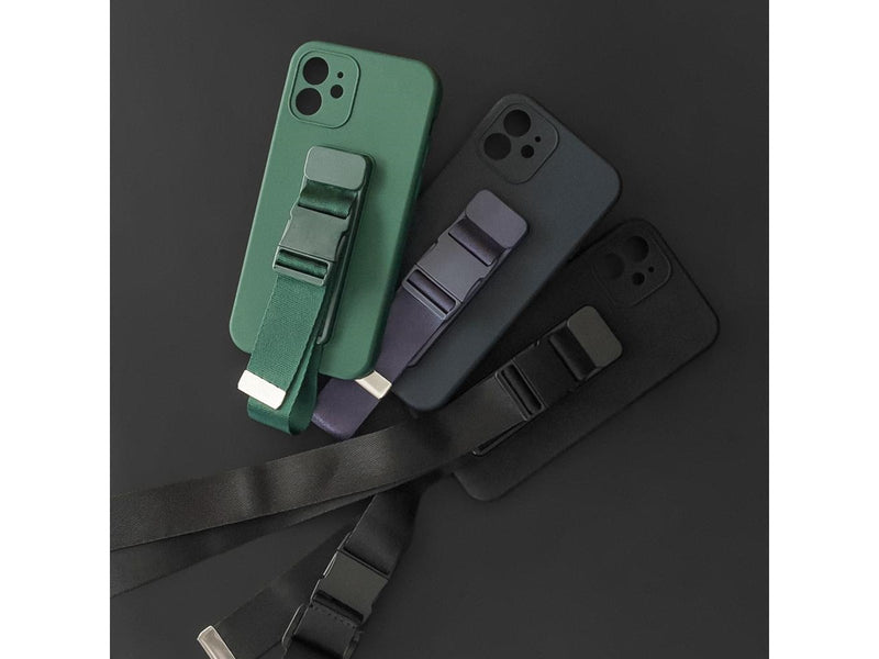 Hurtel Rope Case Gel Case with a lanyard Chain Handbag lanyard Samsung Galaxy S21 5G Navy Blue