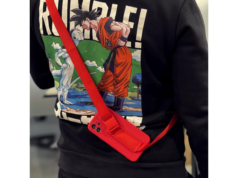 Hurtel Rope Case Gel Lanyard Cover Chain Purse Lanyard Xiaomi Redmi Note 10 5G / Poco M3 Pro Blue
