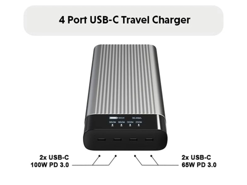 Hyper Juice HJ245B power bank - 4 x USB-C - 245 Watt - 27000 mAh
