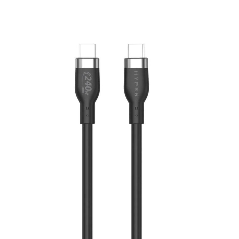 Hyper® HyperJuice 240W Silikon USB-C zu USB-C Kabel (6ft/2m) - Schwarz