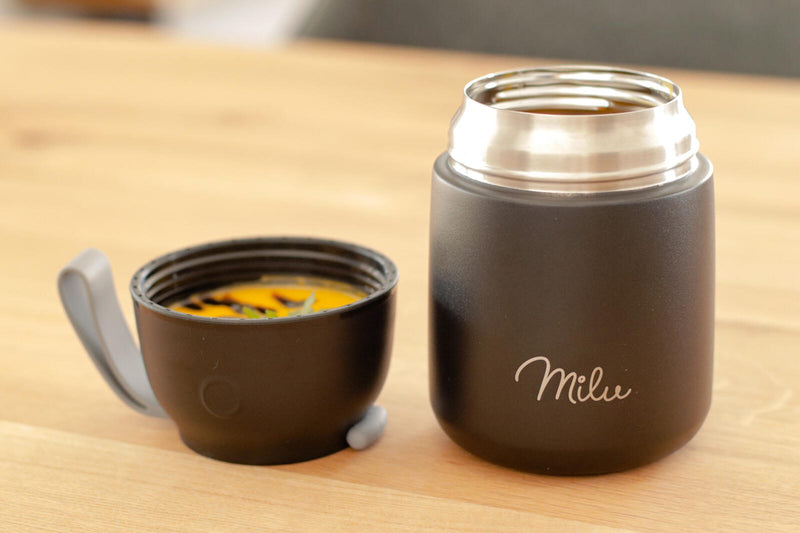 Milu Lunchbox-Set (9-tlg.) - 450 ml - schwarz