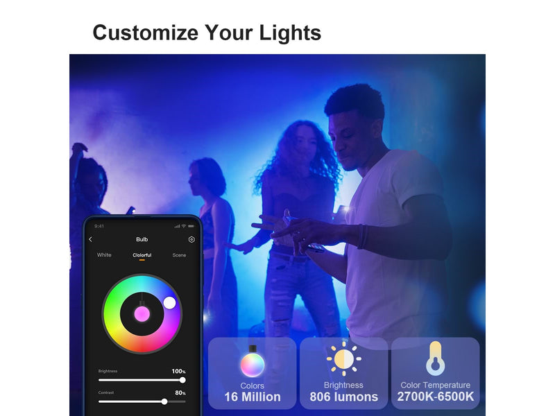 IMOU Smart LED Color Light Bulb B5 Wi-Fi E27