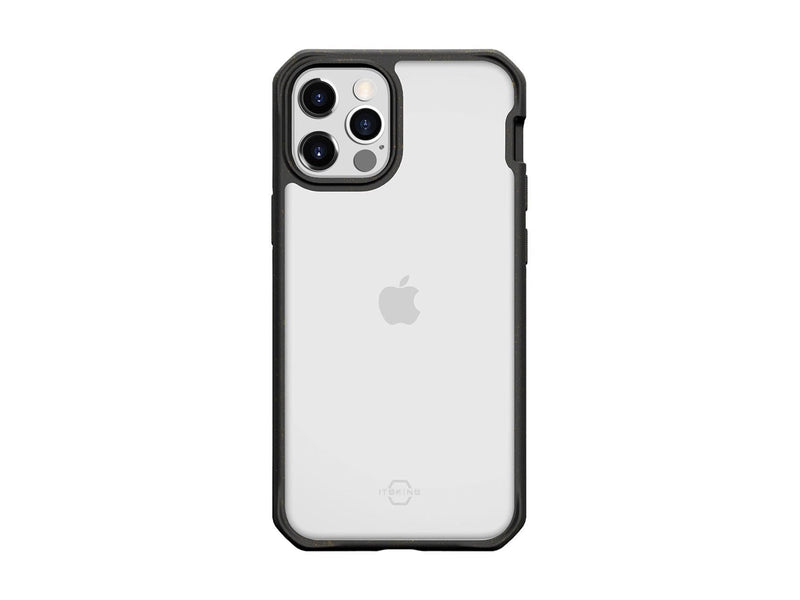 ITSKINS FERONIABIO PURE Cover for iPhone 12 Pro Max/13 Pro Max. Black and transparent