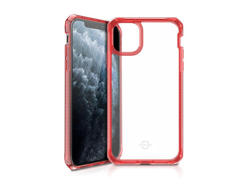 ITSKINS HYBRID CLEAR cover for iPhone 11 Pro Max / XS Max®. Red and transparent