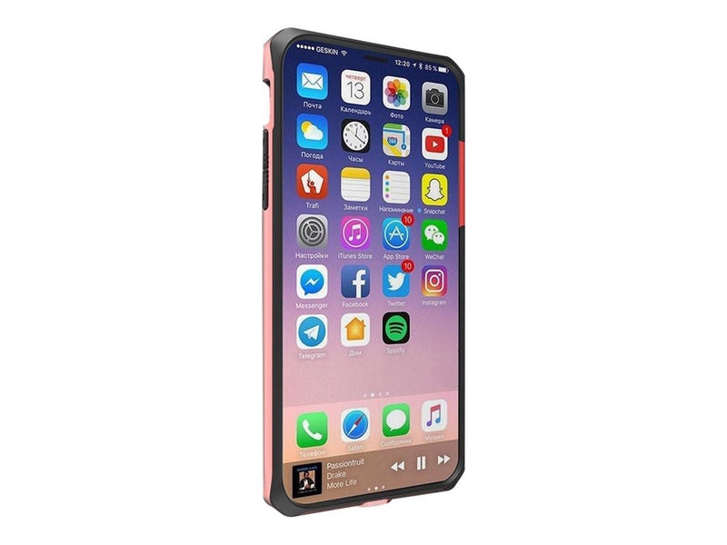 ITSKINS HYBRID EDGE cover for iPhone XS / X®. Rose and black