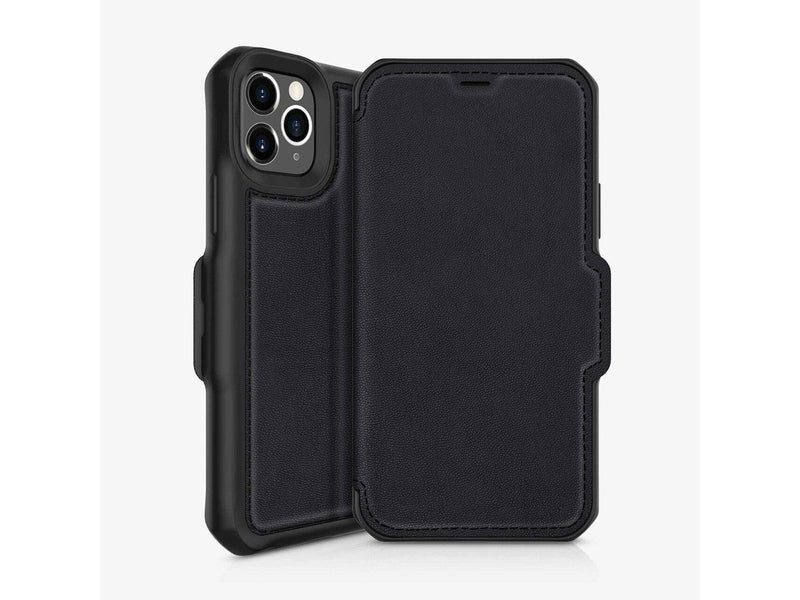 ITSKINS HYBRID FOLIO cover for iPhone 11 Max / XS Max®. Black with recycled leather