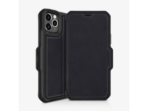 ITSKINS HYBRID FOLIO cover for iPhone 11 Max / XS Max®. Black with recycled leather