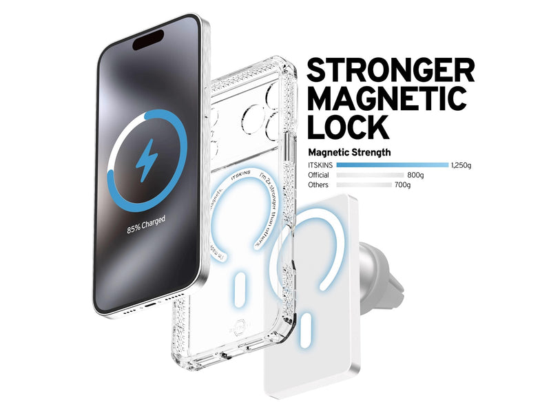 ITSKINS  HYBRID MAGSAFE CLEAR cover for iPhone 17 Pro Max®. Transparent