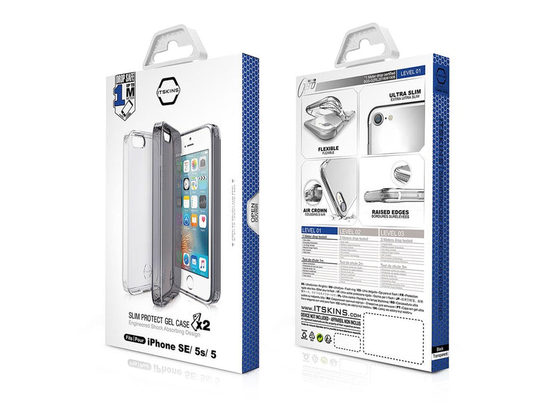 ITSKINS NANO DUO cover for iPhone 5 / 5S / 5SE® - Black and transparent