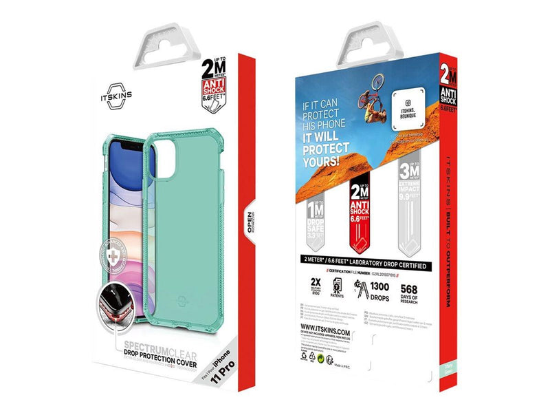 ITSKINS SPECTRUM CLEAR cover for iPhone 11 Pro / XS / X®. Tiffany green