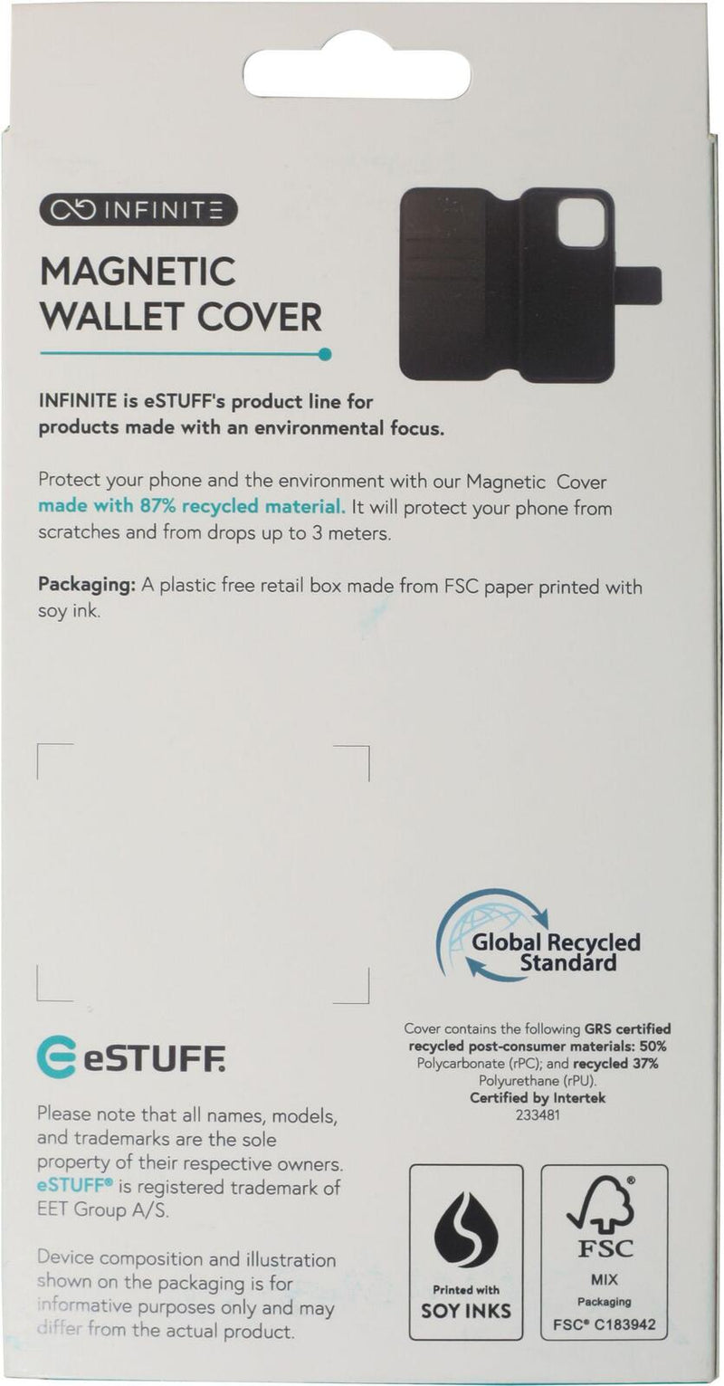 eSTUFF iPhone 16 Plus INFINITE MILAN Wallet Cover - Black
