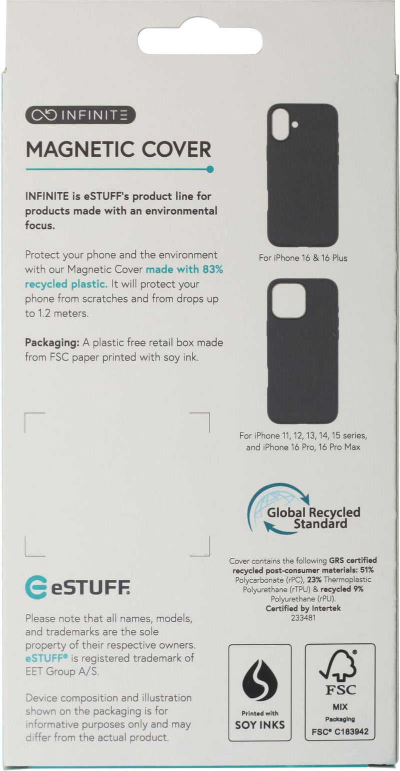 eSTUFF iPhone 16 INFINITE VENICE Magnetic Leather Cover - Brown