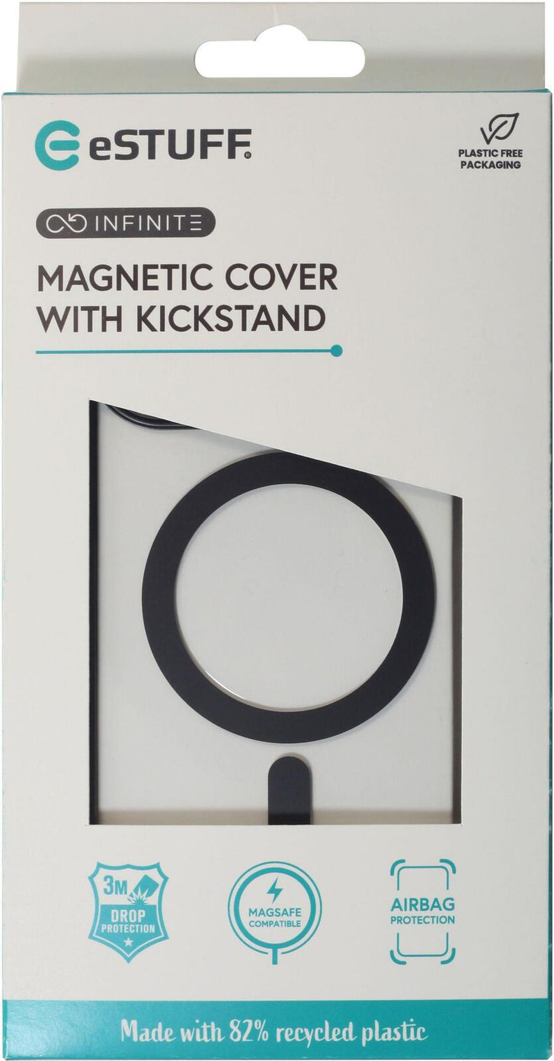 eSTUFF iPhone 16 Plus INFINITE HELSINKI Magnetic Stand Cover - Black
