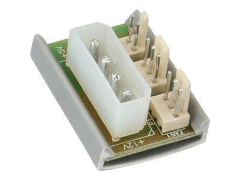 InLine PC Fan Multi Power Port Adapter Molex 5.25" to x 2 Fan Power
