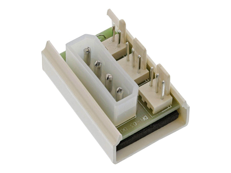 InLine PC Fan Multi Power Port Adapter Molex 5.25" to x 2 Fan Power