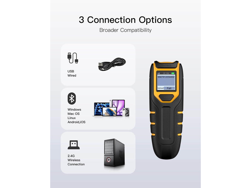 Inateck BCST-47 - 1D/2D/QR Portable Barcode Scanner
