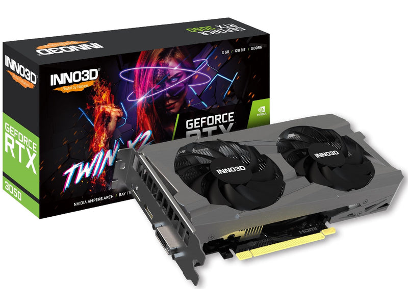 Inno3D GeForce RTX 3050 Twin X2 V2 - 6GB GDDR6 RAM - Grafikkarte