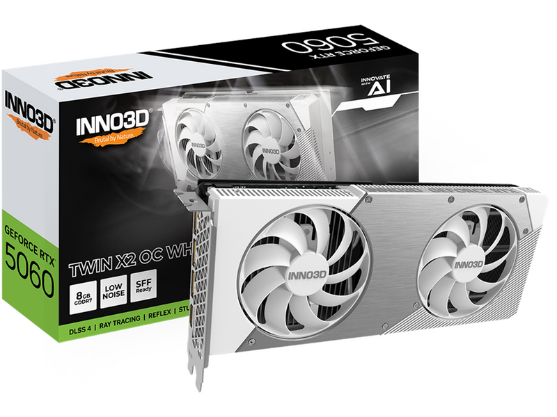 Inno3D GeForce RTX 5060 Twin X2 OC White - 8GB GDDR7 RAM - Grafikkarte