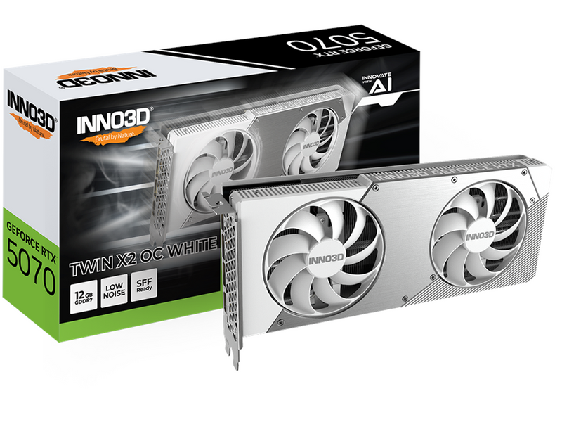 Inno3D GeForce RTX 5070 Twin X2 OC White - 12GB GDDR7 RAM - Grafikkarte