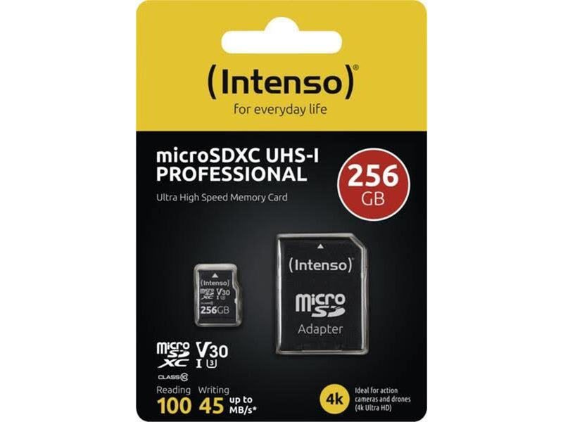 Intenso microSD UHS-I Professionel - 100MB/s - 256GB