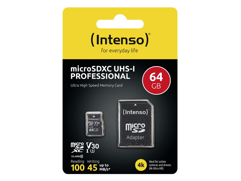 Intenso microSD UHS-I Professionel - 100MB/s - 64GB
