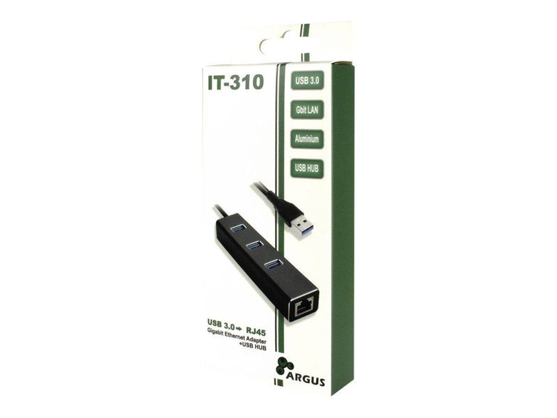 Inter-Tech Argus IT-310 USB-Hubs - 3 - Schwarz