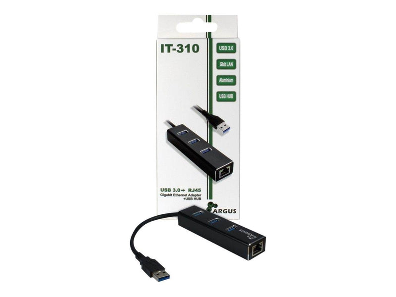 Inter-Tech Argus IT-310 USB-Hubs - 3 - Schwarz