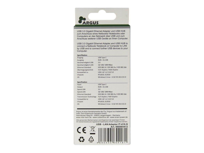 Inter-Tech Argus IT-410-S USB-Hubs - 3 - silber