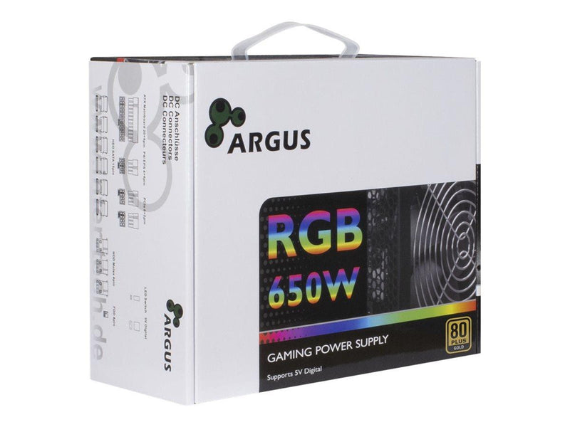 Inter-Tech Argus RGB-650W CM II Netzteile - 650 Watt - 140 mm - ATX 2.3 - 80 Plus Gold zertifiziert