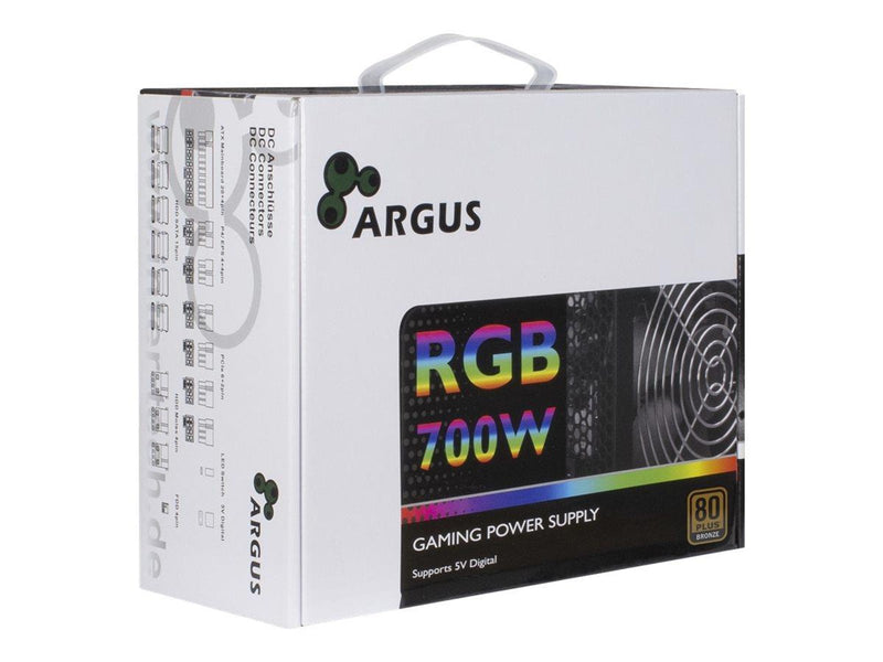 Inter-Tech Argus RGB-700W II Netzteile - 700 Watt - 140 mm - ATX 2.3 - 80 Plus Bronze zertifiziert