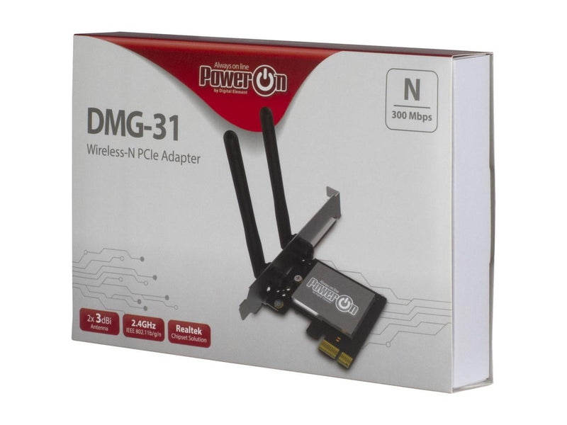 Inter-Tech DMG-31 Wi-Fi 4 PCIe Adapter - 300 Mbps