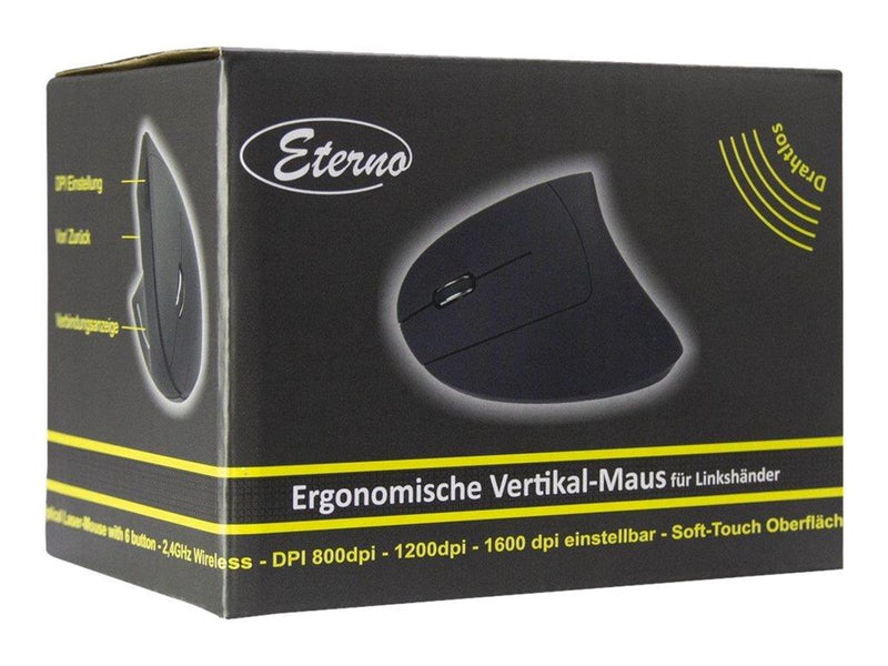 Inter-Tech Eterno KM-206L - Vertical mouse (Schwarz)