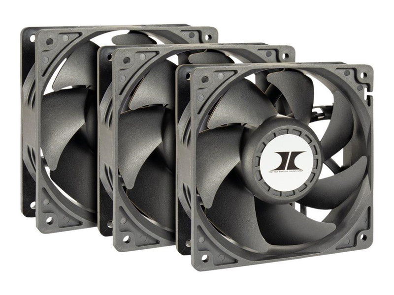 Inter-Tech Lüfter 120*120*38 IPC Fan Set 3xLüfter - Gehäuselüfter - 120mm - Schwarz