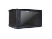 Inter-Tech SMA-6406 Wall Mounted Rack 6U 450mm Load up to 30Kg Glass Door Black RAL9005