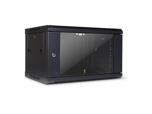 Inter-Tech SMA-6406 Wall Mounted Rack 6U 450mm Load up to 30Kg Glass Door Black RAL9005