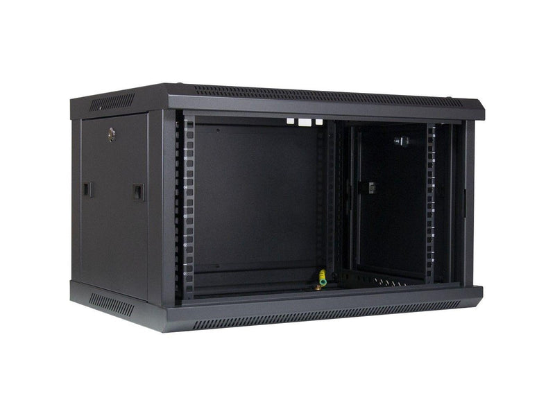 Inter-Tech SMA-6406 Wall Mounted Rack 6U 450mm Load up to 30Kg Glass Door Black RAL9005