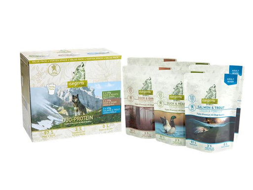 Isegrim - Duo-Protein 6x 410 gr (Deer & game - salmon & trout - duck & heart)
