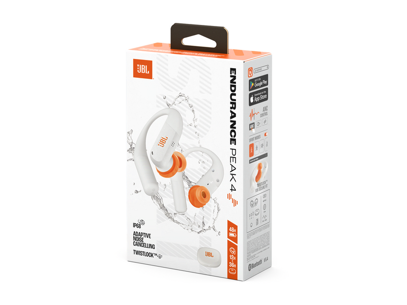 JBL Endurance PEAK 4 True Wireless Sport Earbuds White