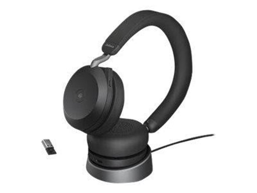 Jabra Evolve2 75 Link380a MS Stereo Stand Black