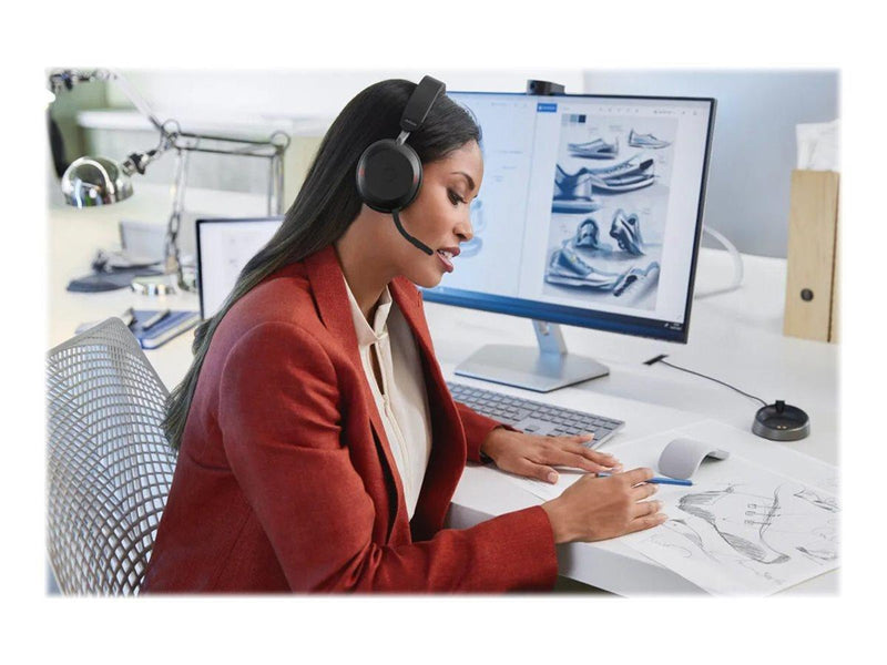 Jabra Evolve2 75 Link380c MS Stereo Stand Black