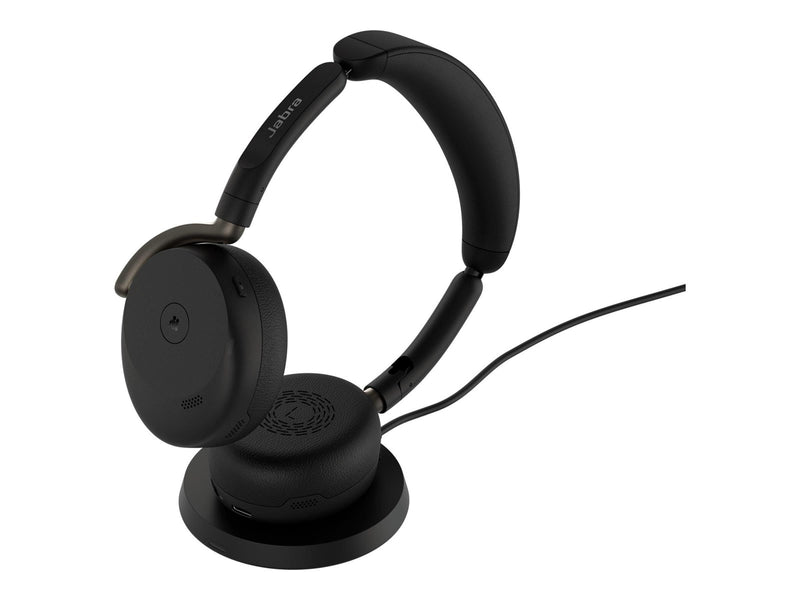 Jabra Evolve3 65 Flex MS - USB-C with Dongle - Black (Incl. Wireless Charging Pad)