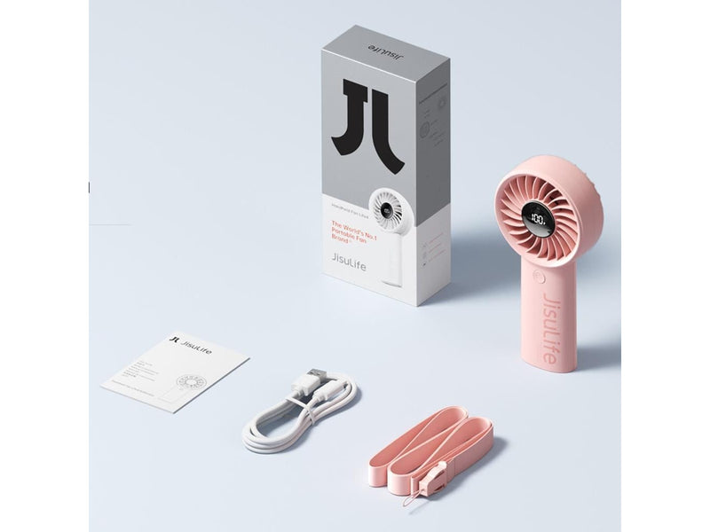 Jisulife Handheld Fan Life4 3600mAh Portable USB Fan - Pink