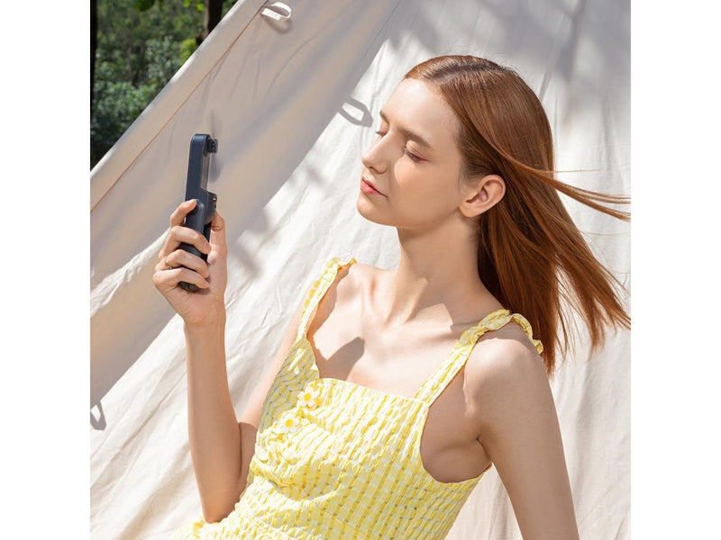 Jisulife Handheld Fan Life8 Mini Portable USB Fan with 2000mAh Power Bank and Flashlight - Blue