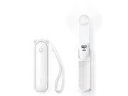 Jisulife Handheld Fan Life8 Mini Portable USB Fan with 2000mAh Power Bank and Flashlight - White