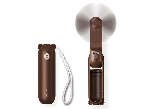 Jisulife Handheld Fan Life8 Plus Portable USB Fan with Power Bank Function 4500mAh and Flashlight - Brown