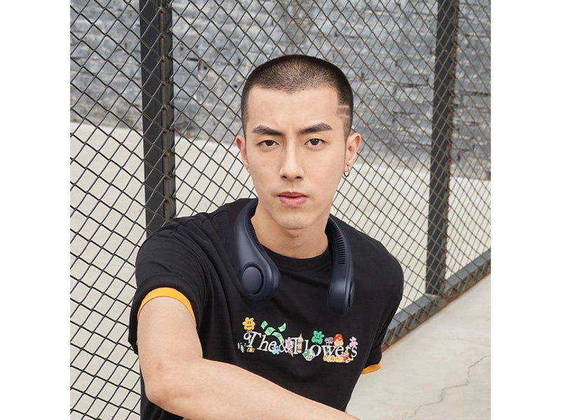 Jisulife Neck Fan 3 4000mAh Portable Neck Fan - Navy Blue