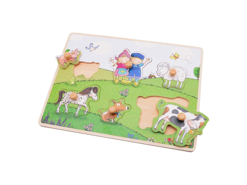 Johntoy Fien & Teun Wooden Button Puzzle - 6 pcs. Holz